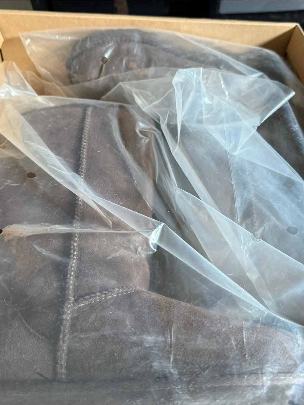 Ugg Chocolate Brown Suede Mid-Calf Boot.